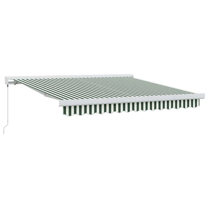 Utfällbar markis Grön och Vit 300 x 250 cm Tyg och Metall