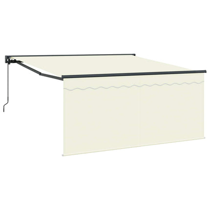 Utfällbar markis Kräm 350 x 250 cm Polyester och aluminium