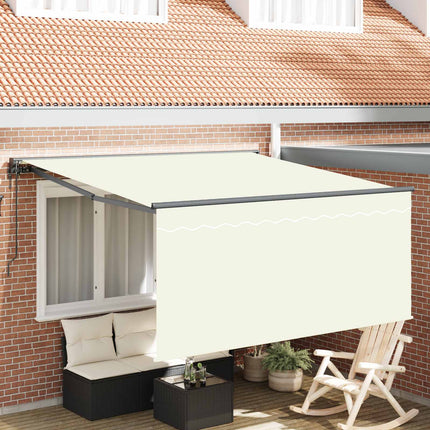 Utdragbar markis Kräm 350 x 250 cm Polyester och aluminium