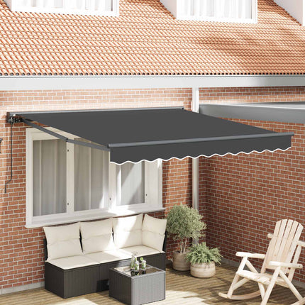 Markisram Antracit 350 x 250 cm Polyester med PU-beläggning