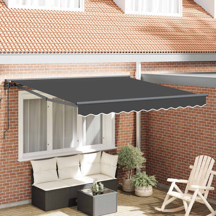 Markisram Antracit 350 x 250 cm Polyester med PU-beläggning