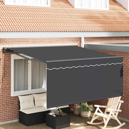 Utfällbar markis Antracit 350 x 250 cm Polyester och aluminium