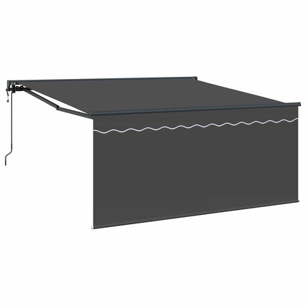 Utfällbar markis Antracit 350 x 250 cm Polyester och aluminium