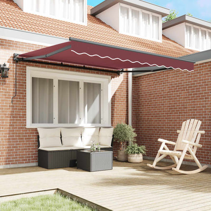 Markisram Vinröd 350 x 250 cm Polyester med PU-beläggning