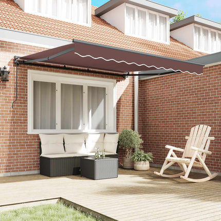Markisram Brun 350 x 250 cm Polyester med PU-beläggning