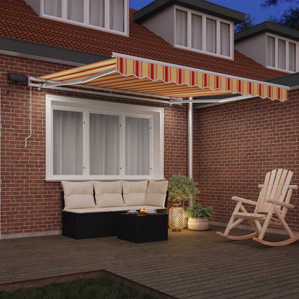 Utdragbar markis Gul och Orange 350 x 250 cm Duk och Aluminium