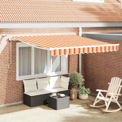 Utdragbar markis Gul och Orange 350 x 250 cm Polyester