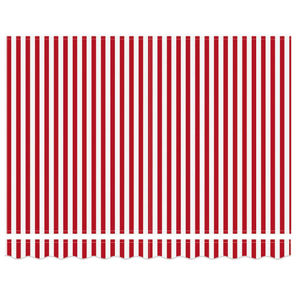 Utfällbar markis Röd och Vit 350 x 250 cm