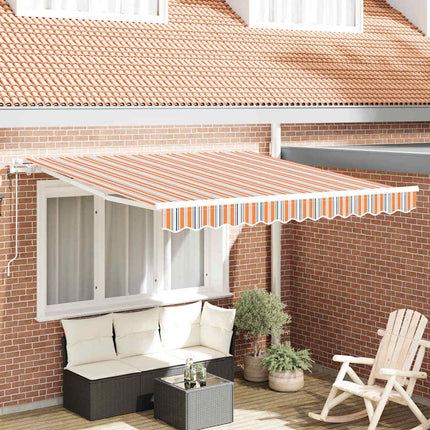 Utdragbar markis Flerfärgsdesign 350 x 250 cm Duk och Aluminium