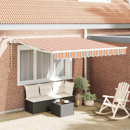 Utdragbar markis Flerfärgsdesign 350 x 250 cm Polyester