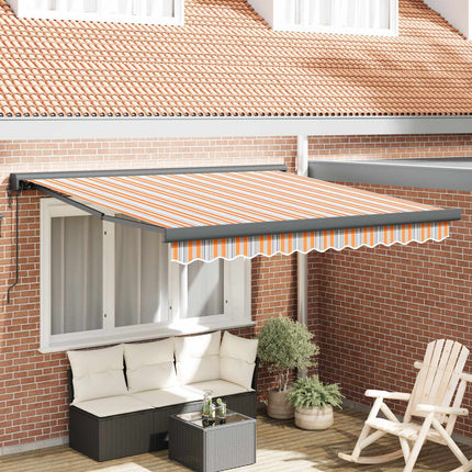 Utdragbar markis Flerfärgsdesign 350 x 250 cm Tyg och Metall