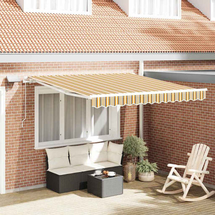 Utfällbar markis Flerfärgsdesign 350 x 250 cm Tyger och Stål