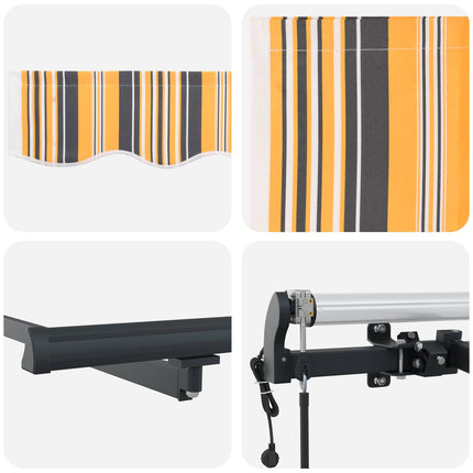 Utfällbar markis Flerfärgsdesign 350 x 250 cm Duk och Aluminium