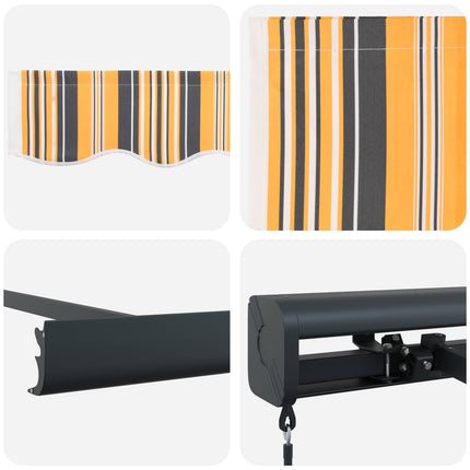 Utfällbar markis Flerfärgsdesign 350 x 250 cm Tyg och Metall