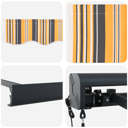Utdragbar markis Flerfärgsdesign 350 x 250 x 165 cm