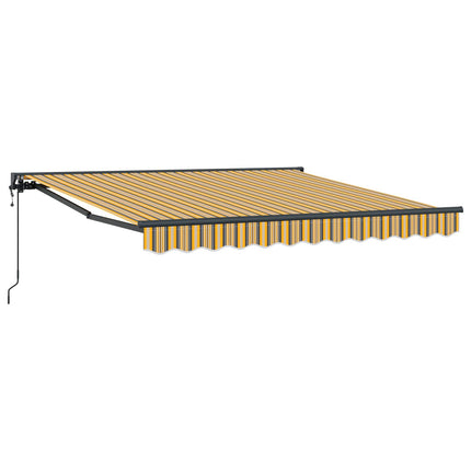Markisram Gul och Grå 350 x 250 cm Polyester med PU-beläggning