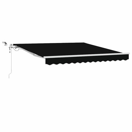 Utfällbar markis Svart 350 x 250 cm Polyester och metall