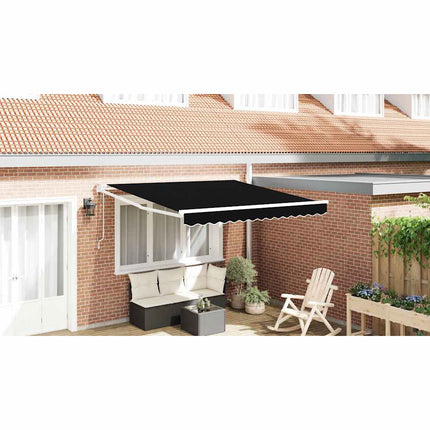 Utfällbar markis Svart 350 x 250 cm tyg