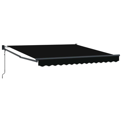 Utfällbar markis Svart 350 x 250 cm Polyester och aluminium