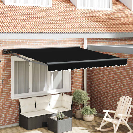 Markisram Svart 350 x 250 cm Polyester med PU-beläggning
