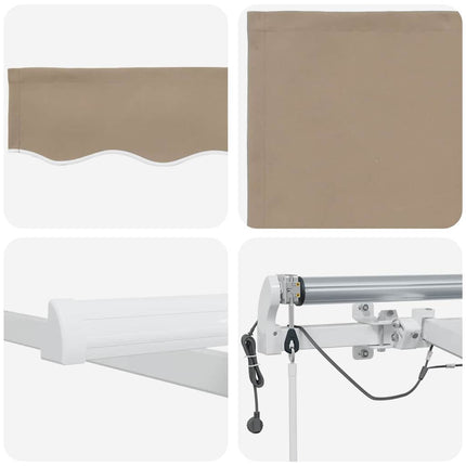 Utfällbar markis Beige 350 x 250 cm Polyester och metall