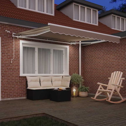Utfällbar markis Beige 350 x 250 cm Polyester och metall