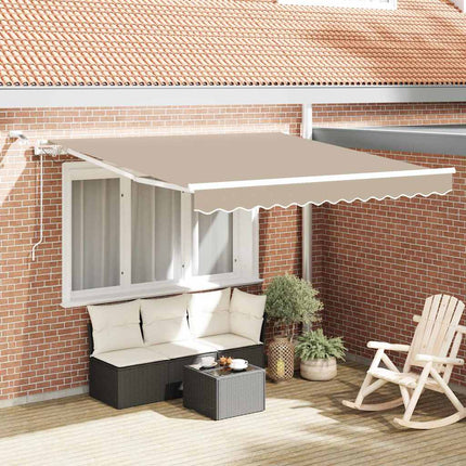 Utfällbar markis Beige 350 x 250 cm Polyester och metall