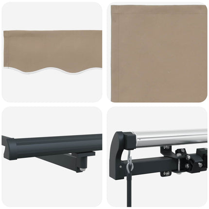 Utdragbar markis Beige 350 x 250 cm Polyester och aluminium