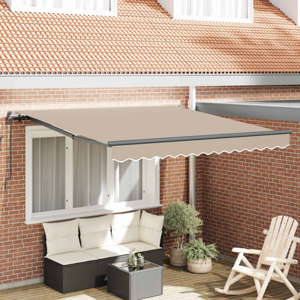 Utdragbar markis Beige 350 x 250 cm Polyester och aluminium