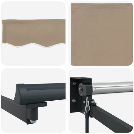 Utfällbar markis Beige 350 x 250 cm Polyester och aluminium