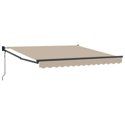 Utfällbar markis Beige 350 x 250 cm Polyester och aluminium