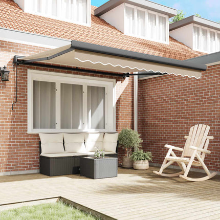 Markis Beige 350 x 250 cm Polyester och aluminium