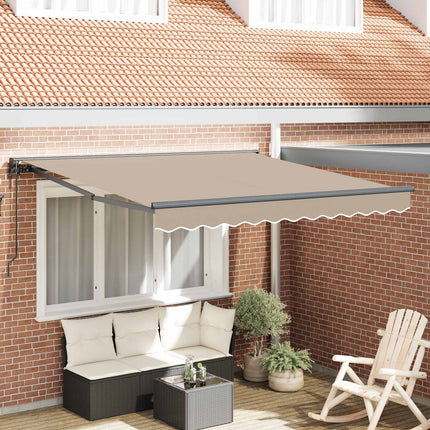 Markisram Beige 350 x 250 cm Polyester med PU-beläggning