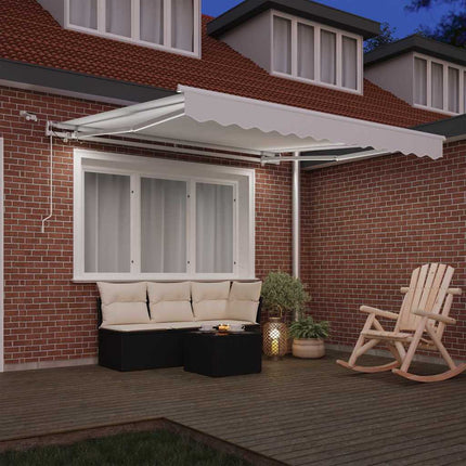 Utdragbar markis Vit 350 x 250 cm Polyester