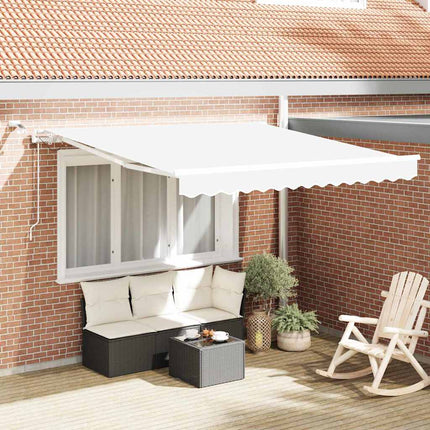 Utdragbar markis Vit 350 x 250 cm Polyester