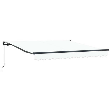 Utfällbar markis Vit 350 x 250 cm Polyester och Stål