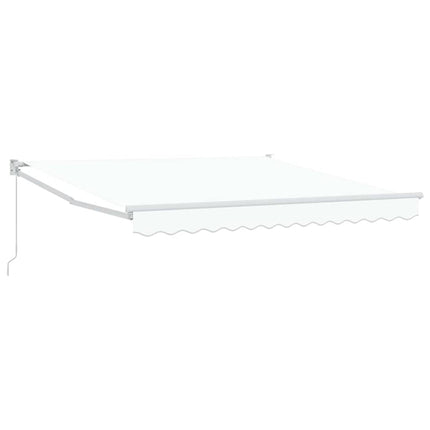 Utdragbar markis Vit 350 x 250 cm 100% Polyester och Aluminium