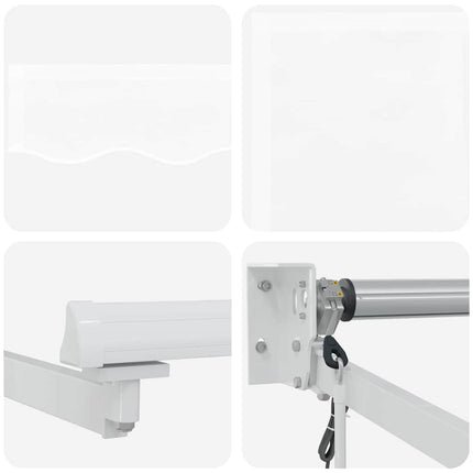 Utfällbar markis Vit 350 x 250 cm Polyester och aluminium