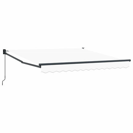 Utdragbar markis Vit 350 x 250 cm 100% Polyester och Aluminium