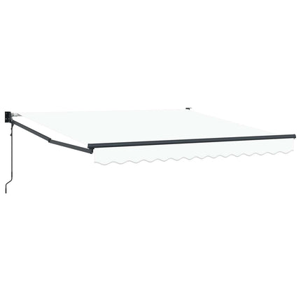 Utfällbar markis Vit 350 x 250 cm Polyester och aluminium