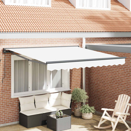 Markisram Vit 350 x 250 cm Polyester med PU-beläggning