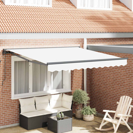 Markisram Vit 350 x 250 cm Polyester med PU-beläggning