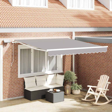 Utdragbar markis Ljusgrå 350 x 250 cm Duk och Aluminium