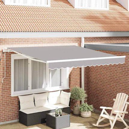Utdragbar markis Ljusgrå 350 x 250 cm Duk och Aluminium