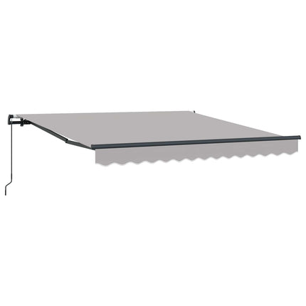 Utdragbar markis Ljusgrå 350 x 250 cm Polyester och aluminium