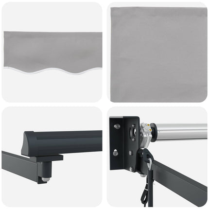 Markis Ljusgrå 350 x 250 cm Polyester och metall
