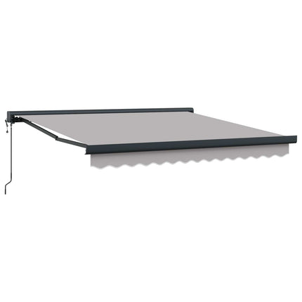 Utdragbar markis Ljusgrå 350 x 250 x 165 cm Tyg och Metall