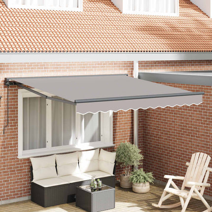 Markisram Ljusgrå 350 x 250 cm Polyester med PU-beläggning