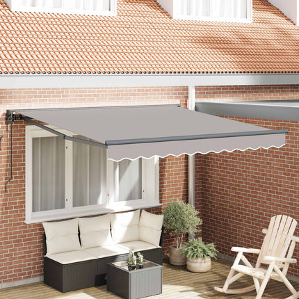 Markisram Ljusgrå 350 x 250 cm Polyester med PU-beläggning