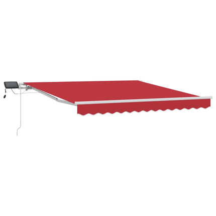 Utfällbar markis Röd 350 x 250 cm Tyger och Stål